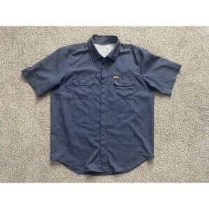 Orvis Tech Shirt Men's Large Navy Outdoor Hiking Fishing Performance Gorpcore